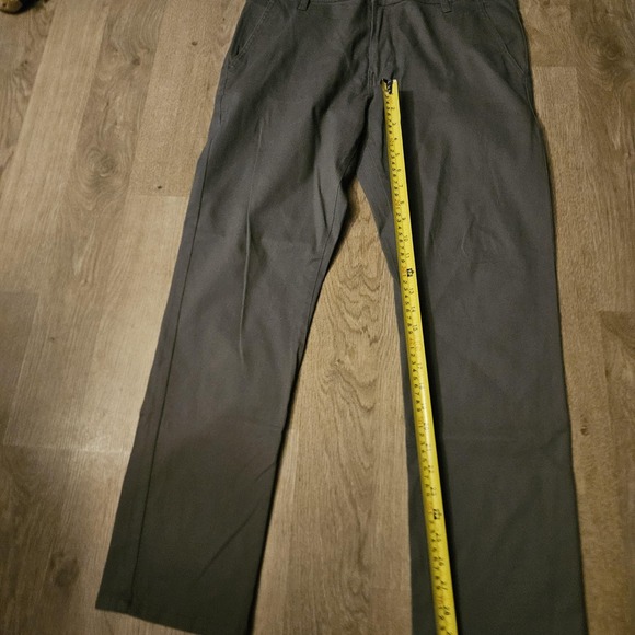 WT02 Chino Pants Mens 34x30 Gray Straight Leg‎ Flat Front Twill Workwear Office - Picture 4 of 9